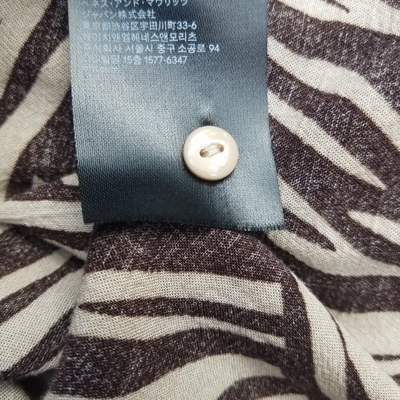 H&M Dress Neutral Brown Zebra Print Fit and Flare - Picture 14 of 15